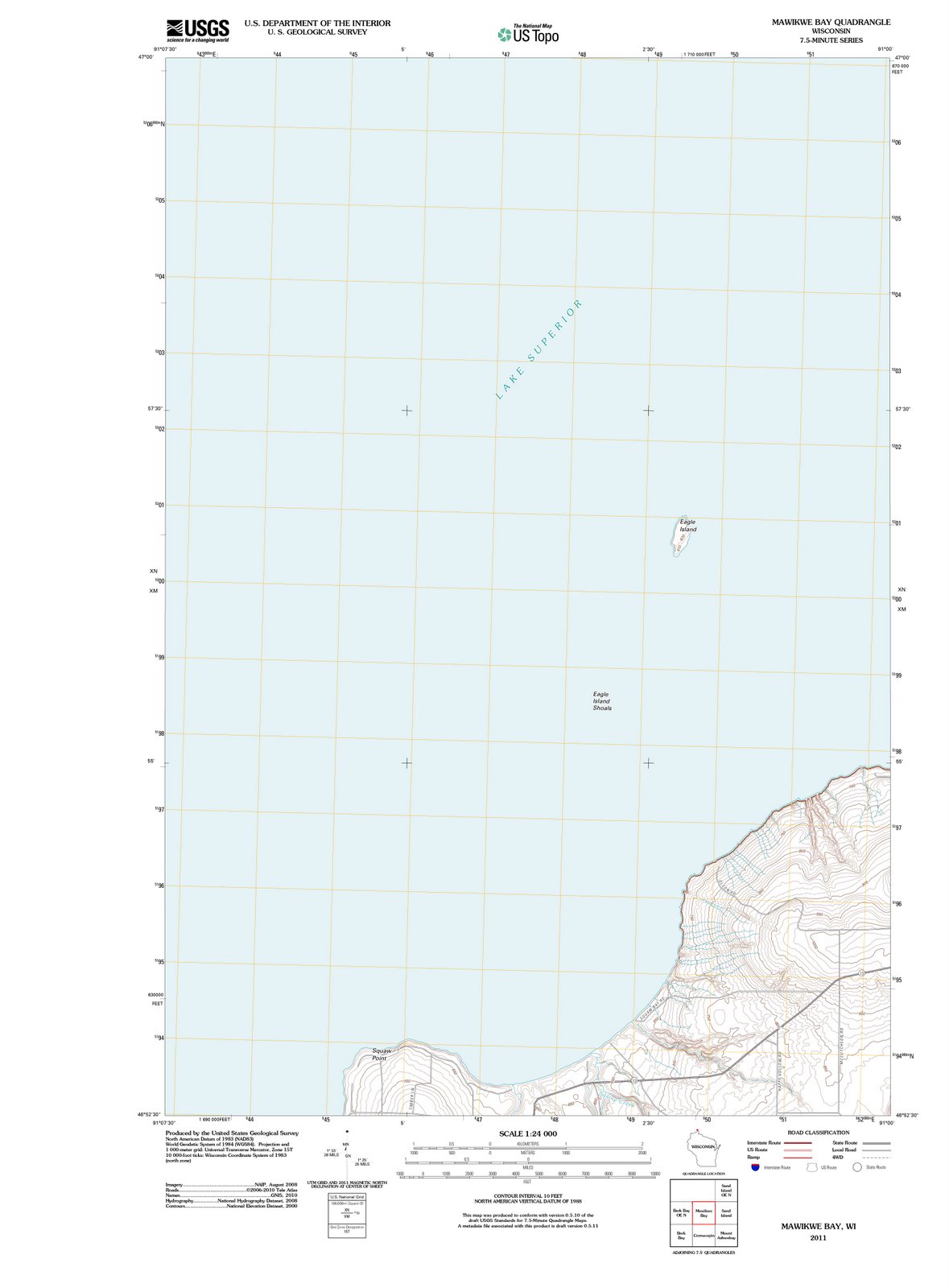 2011 Mawikwe Bay, WI - Wisconsin - USGS Topographic Map