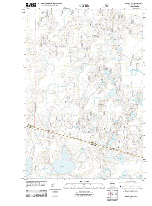 2011 Harris Lake, WI - Wisconsin - USGS Topographic Map