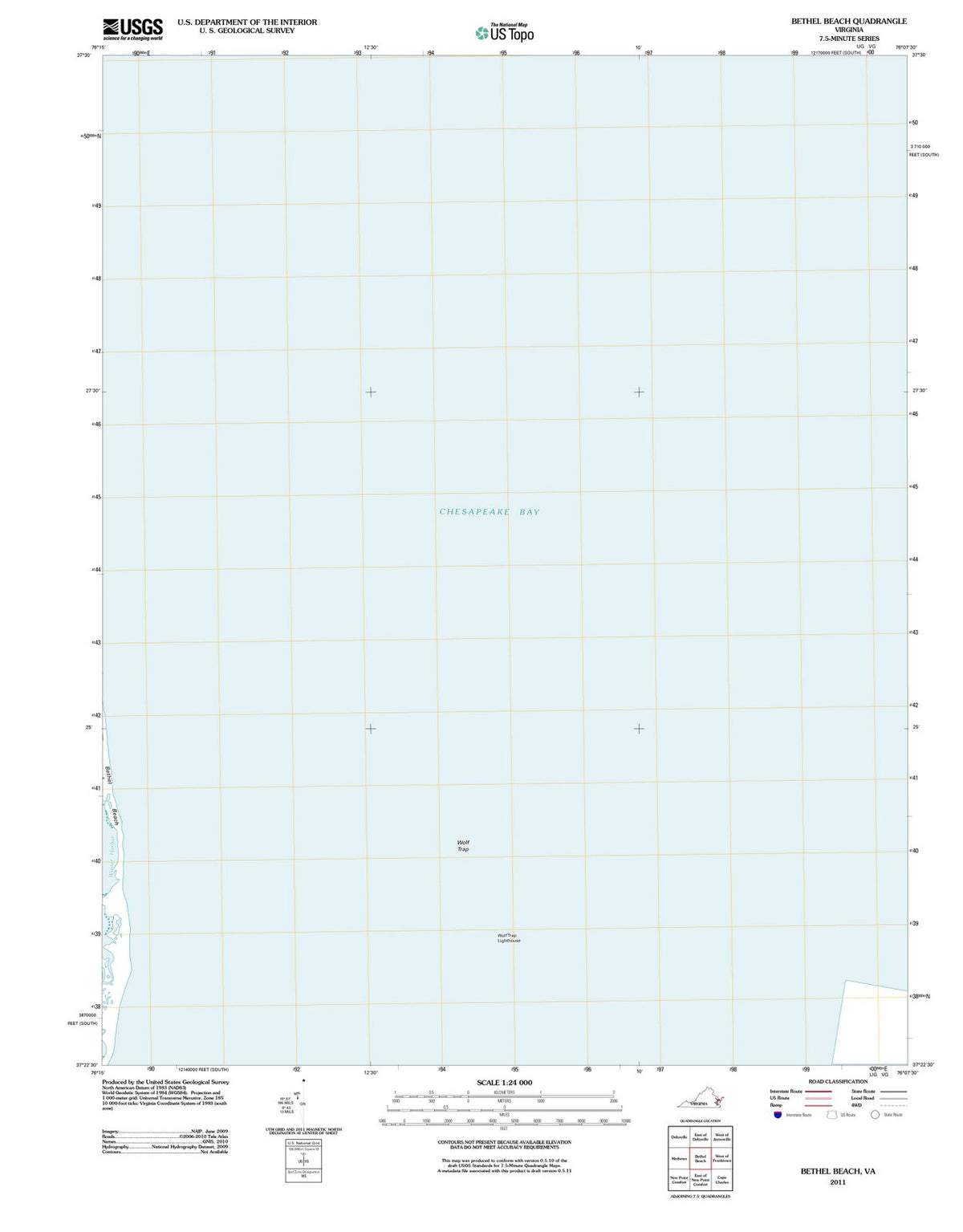 2011 Bethel Beach, VA - Virginia - USGS Topographic Map