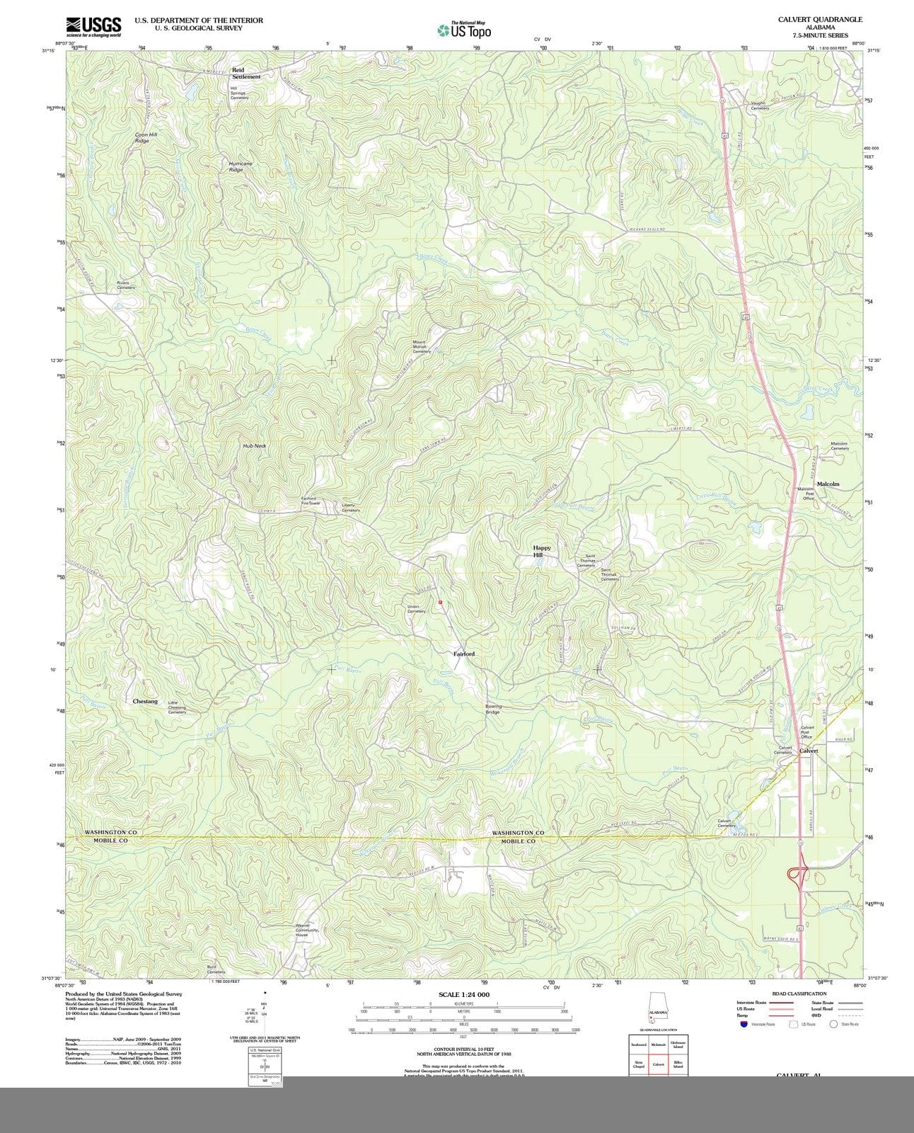 2011 Calvert, AL - Alabama - USGS Topographic Map