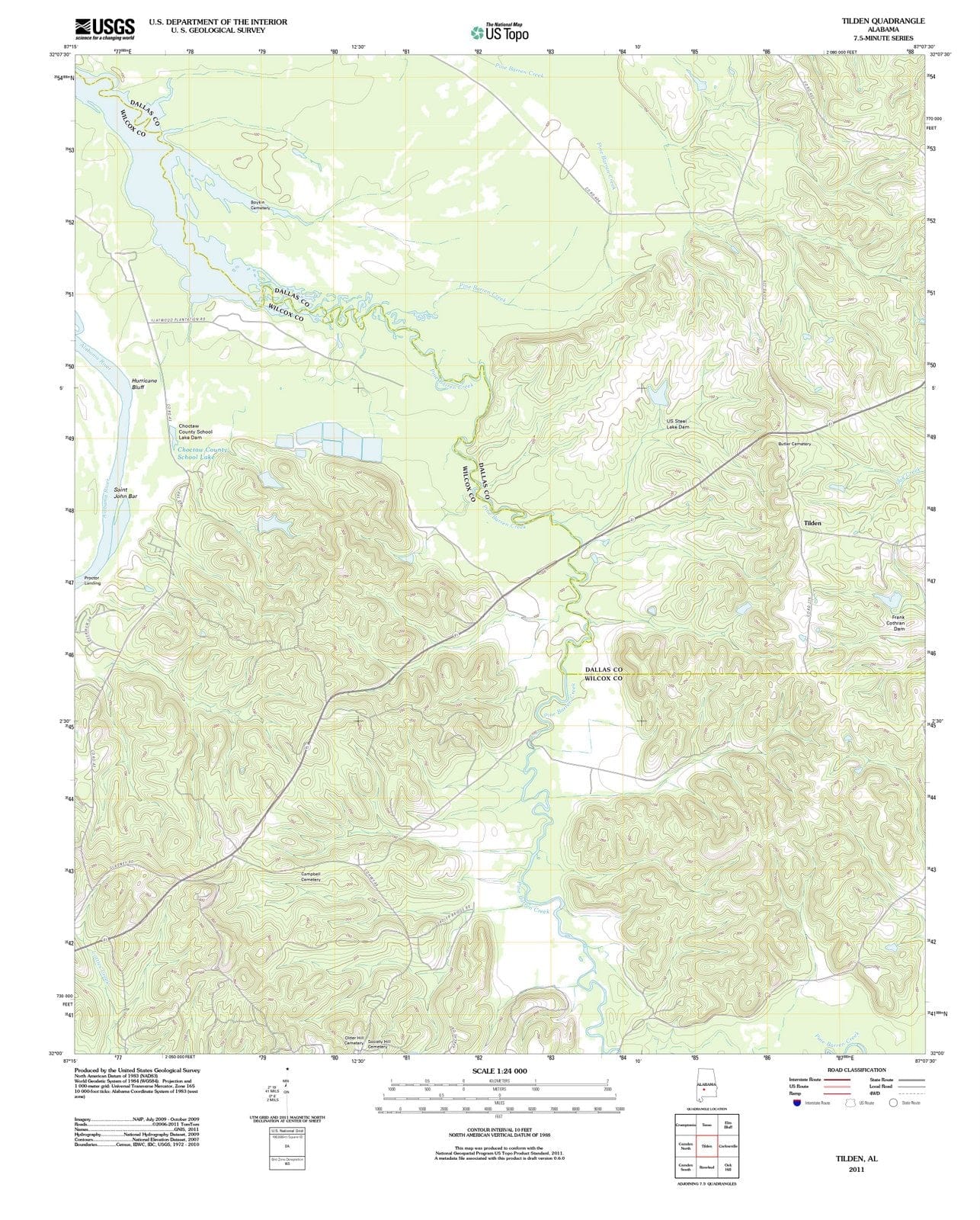 2011 Tilden, AL - Alabama - USGS Topographic Map