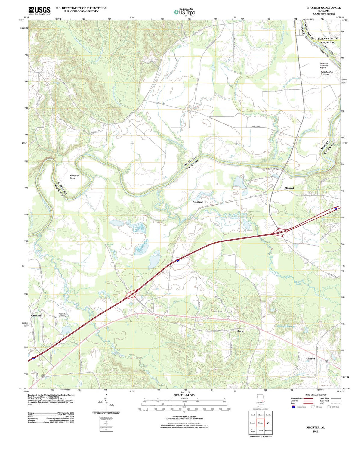 2011 Shorter, AL - Alabama - USGS Topographic Map