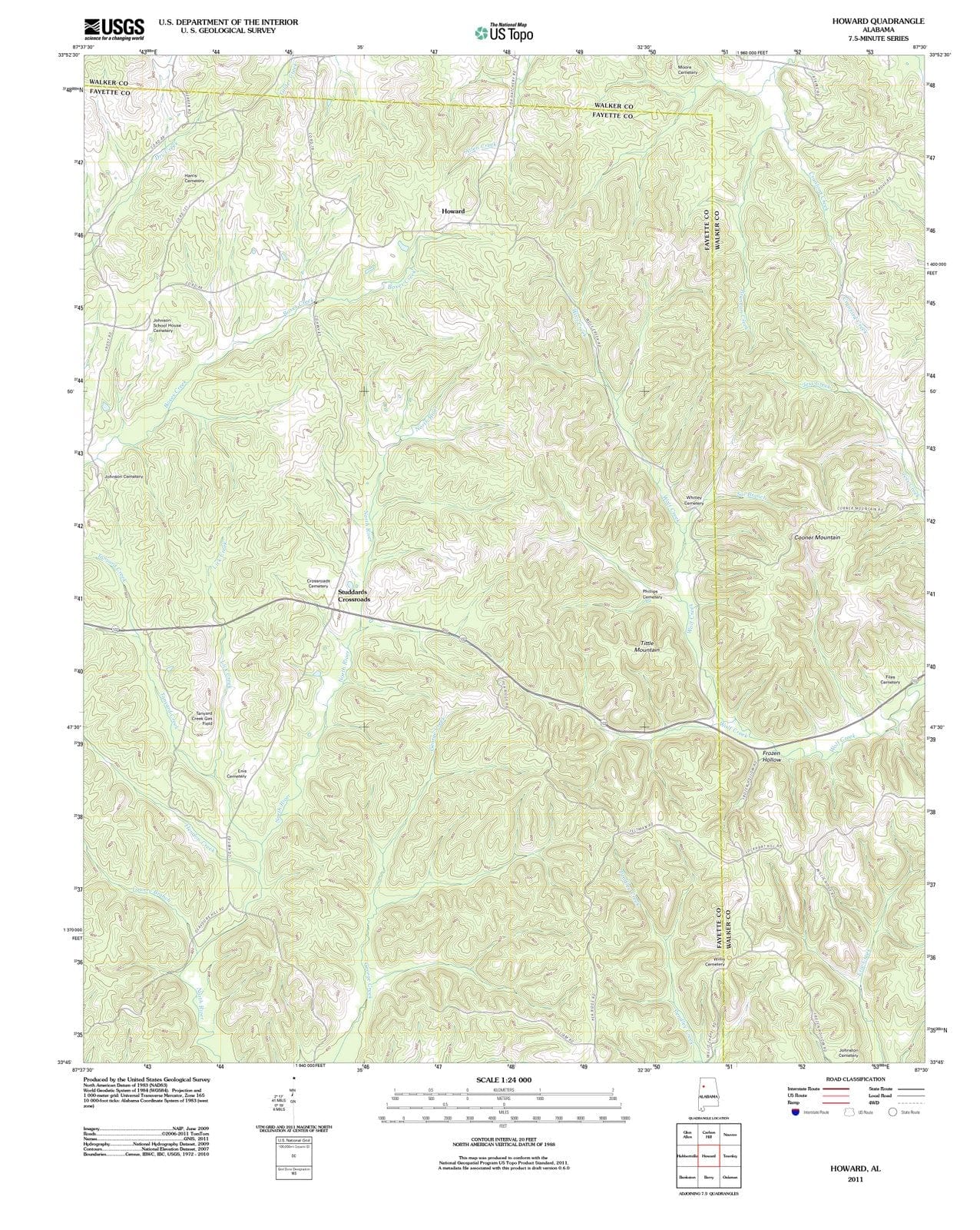 2011 Howard, AL - Alabama - USGS Topographic Map