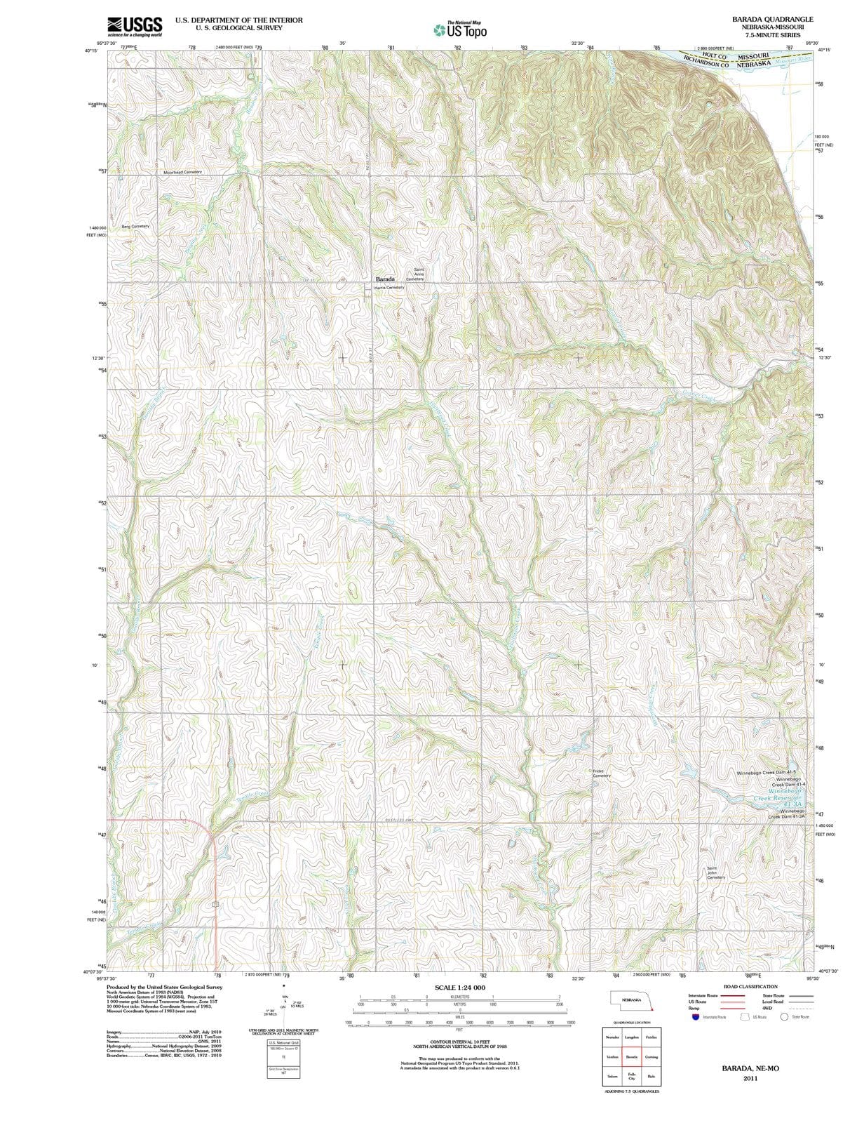 2011 Barada, NE - Nebraska - USGS Topographic Map