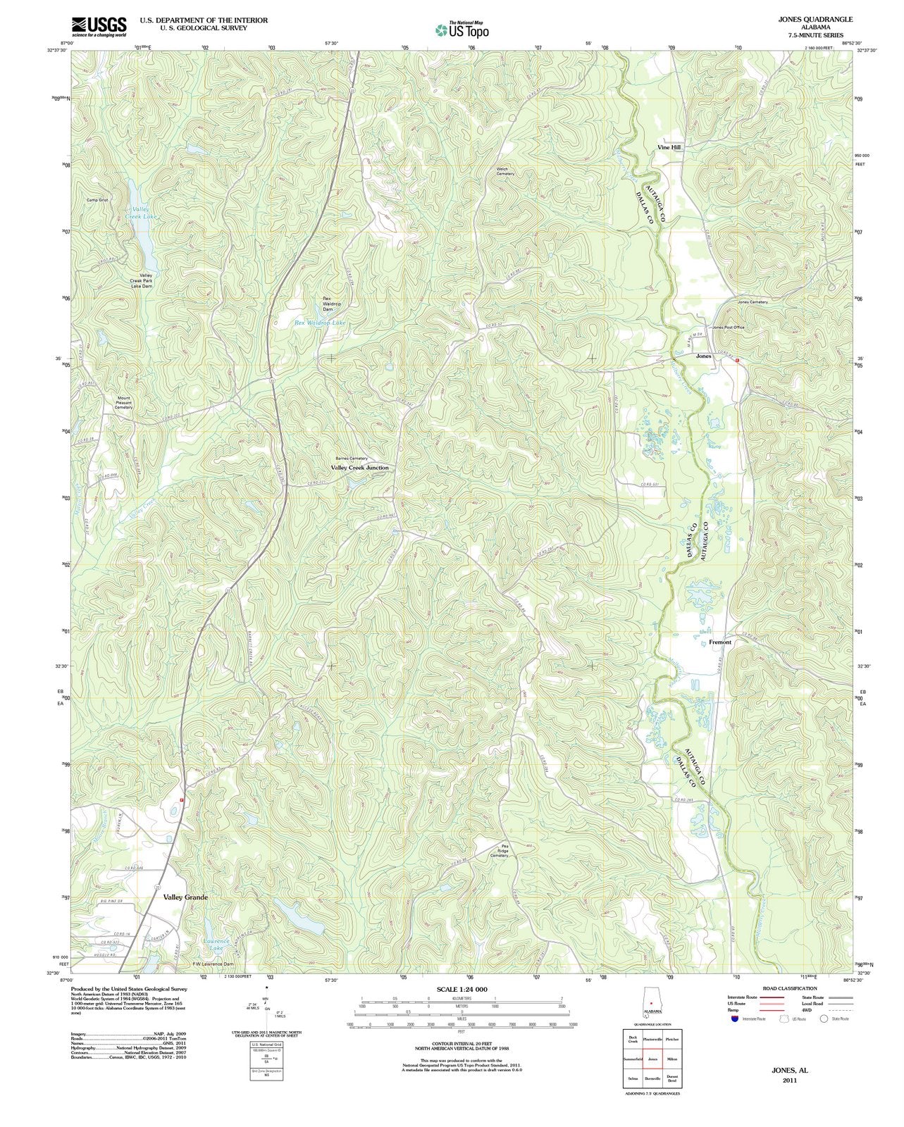 2011 Jones, AL - Alabama - USGS Topographic Map