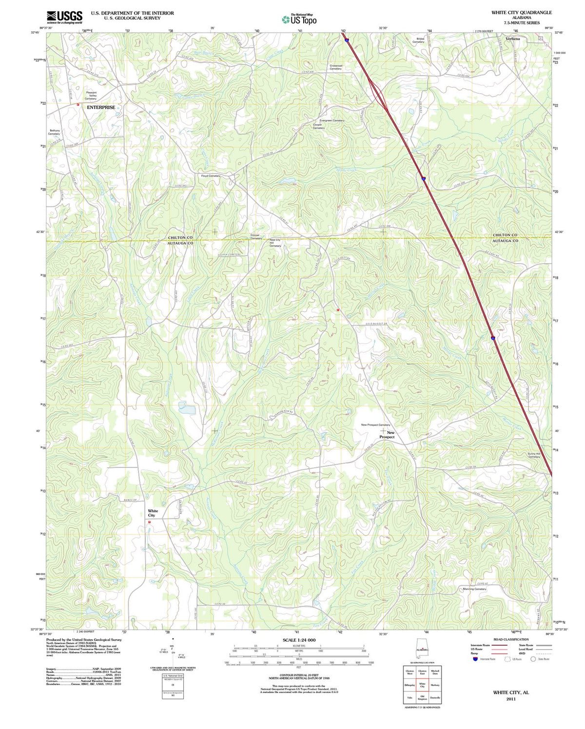 2011 White City, AL - Alabama - USGS Topographic Map