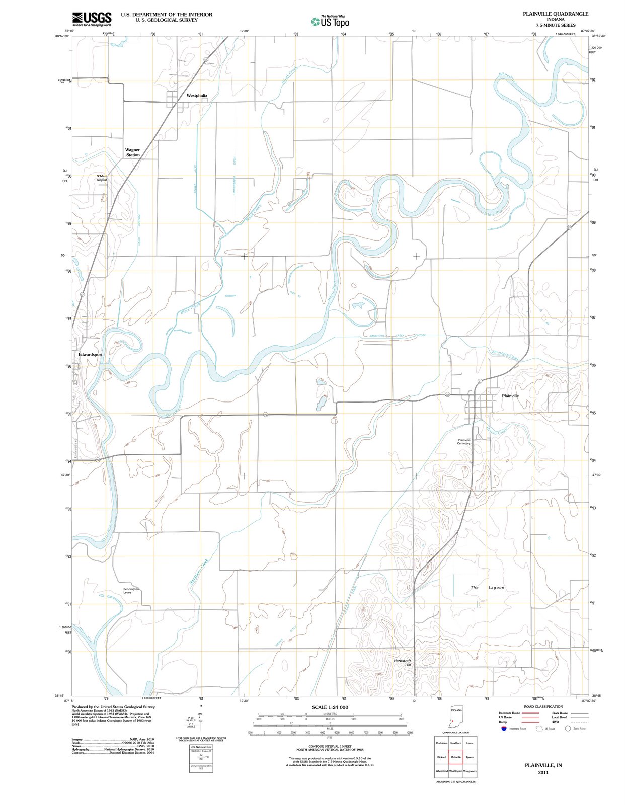 2011 Plainville, in - Indiana - USGS Topographic Map