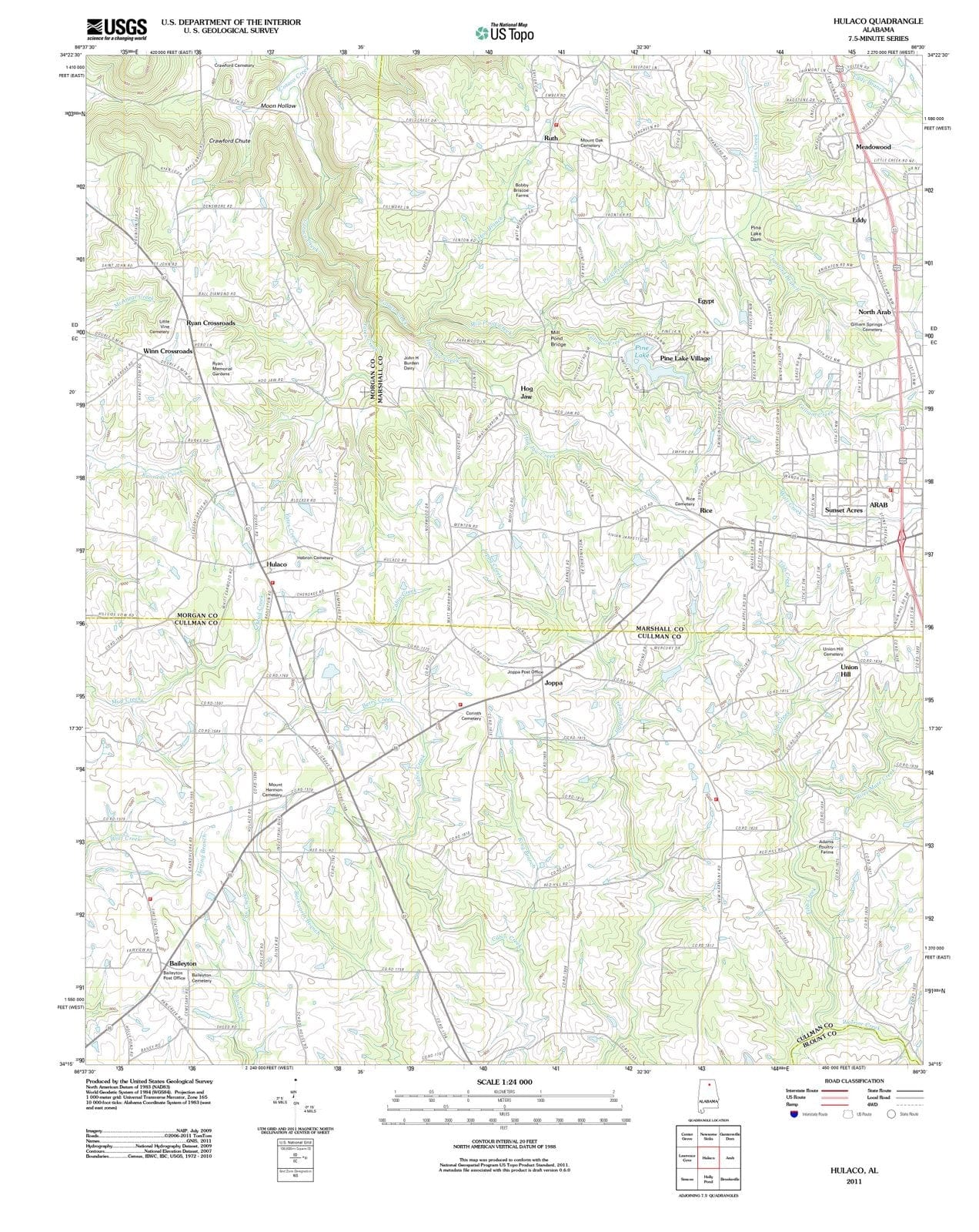 2011 Hulaco, AL - Alabama - USGS Topographic Map