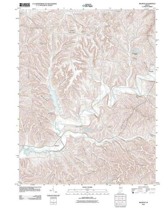 2011 Belmont, in - Indiana - USGS Topographic Map