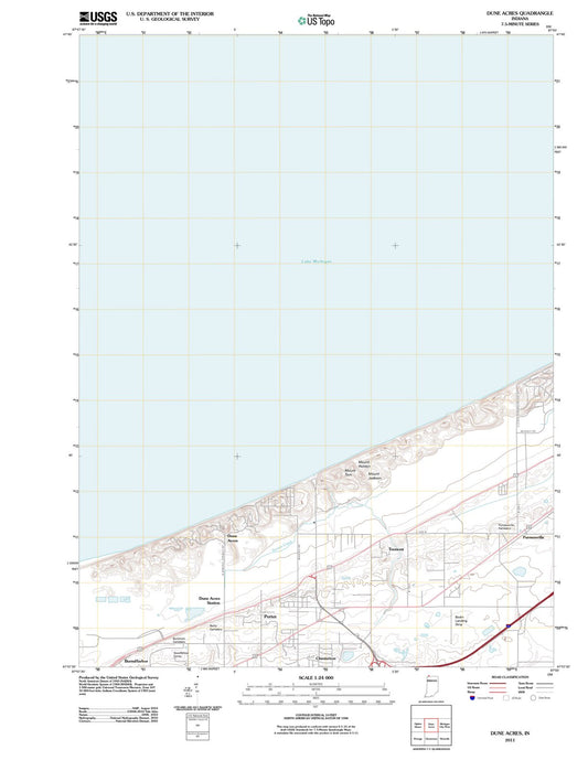 2011 Dune Acres, in - Indiana - USGS Topographic Map