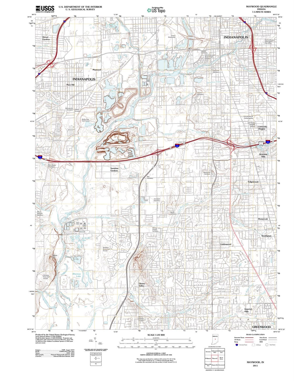 2011 Maywood, in - Indiana - USGS Topographic Map