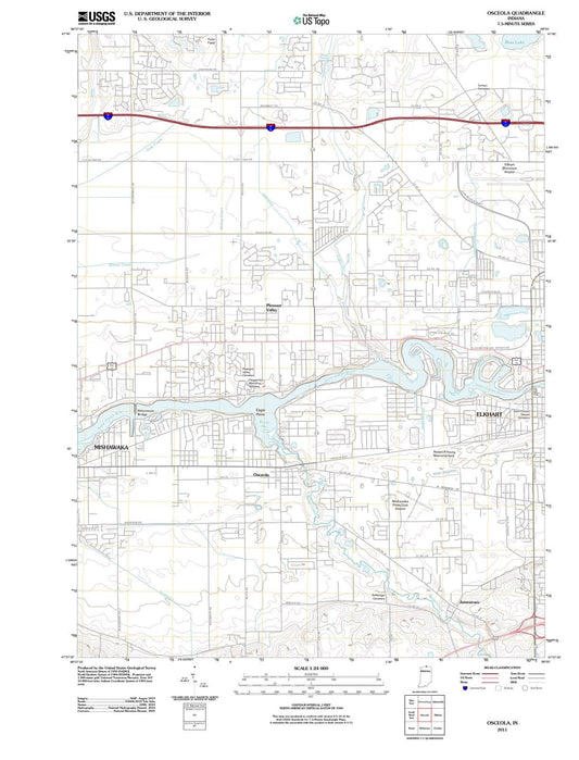 2011 Osceola, in - Indiana - USGS Topographic Map