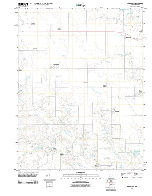 2011 Sandford, in - Indiana - USGS Topographic Map