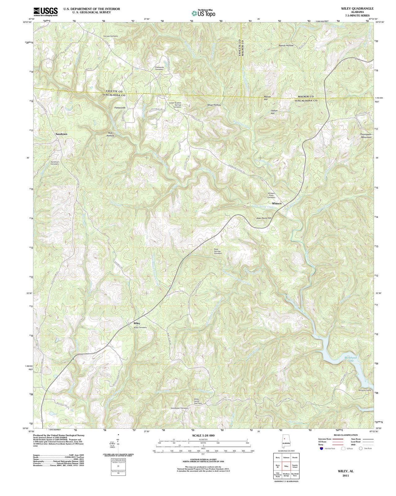 2011 Wiley, AL - Alabama - USGS Topographic Map