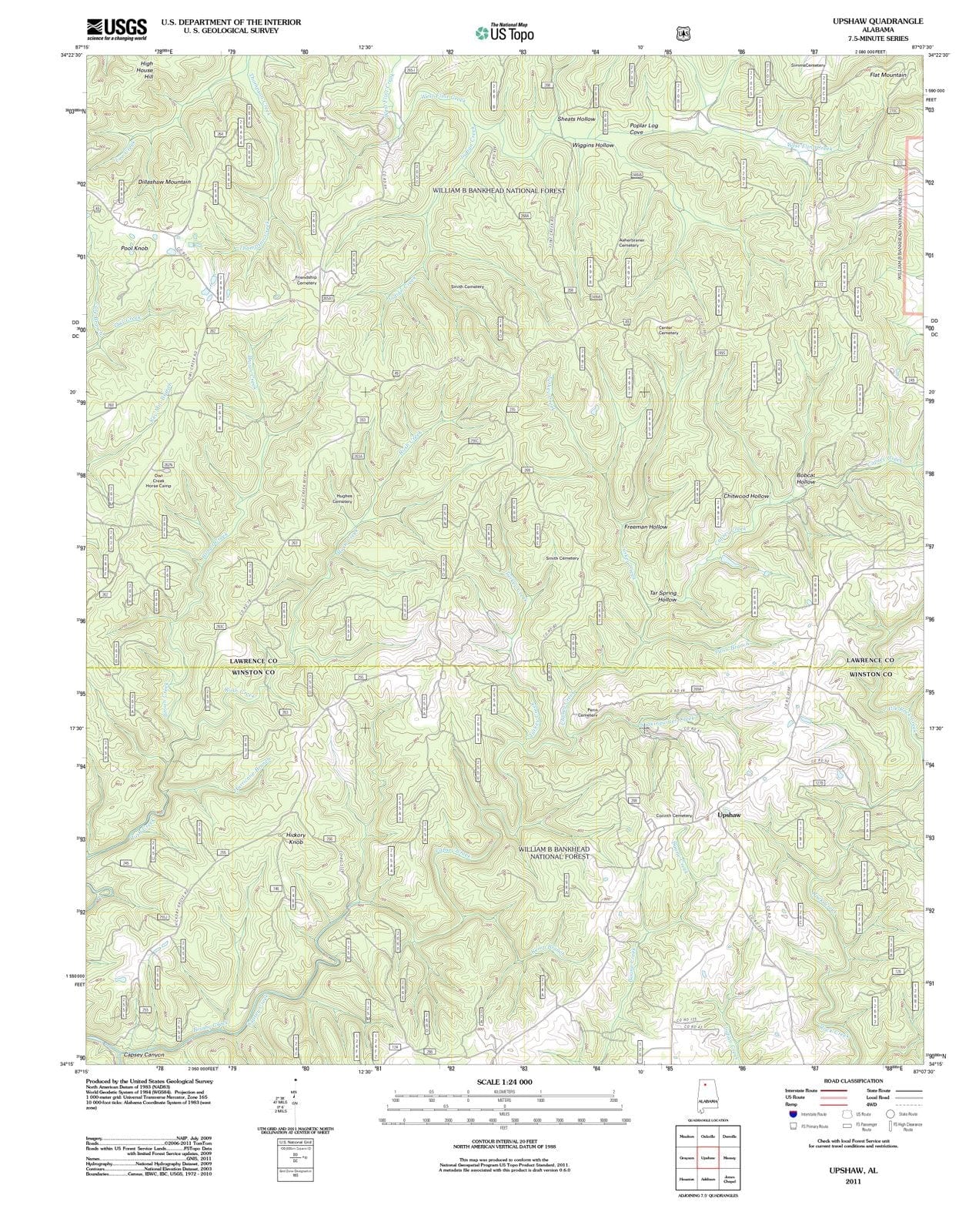 2011 Upshaw, AL - Alabama - USGS Topographic Map