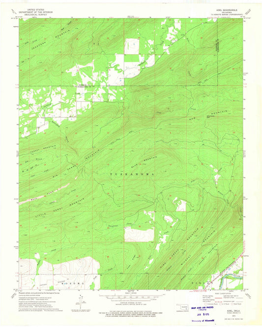 1973 Adel, OK - Oklahoma - USGS Topographic Map
