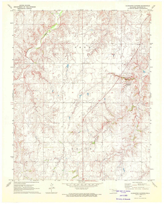 1970 Alabaster Caverns, OK - Oklahoma - USGS Topographic Map