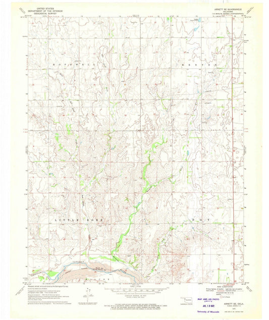 1970 Arnett, OK - Oklahoma - USGS Topographic Map