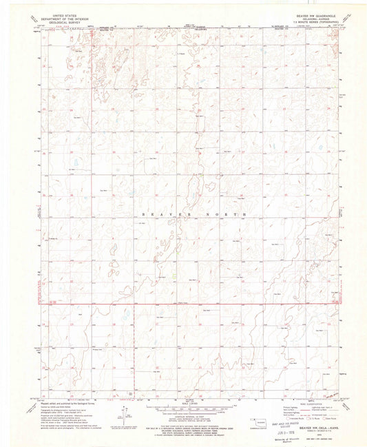 1973 Beaver, OK - Oklahoma - USGS Topographic Map