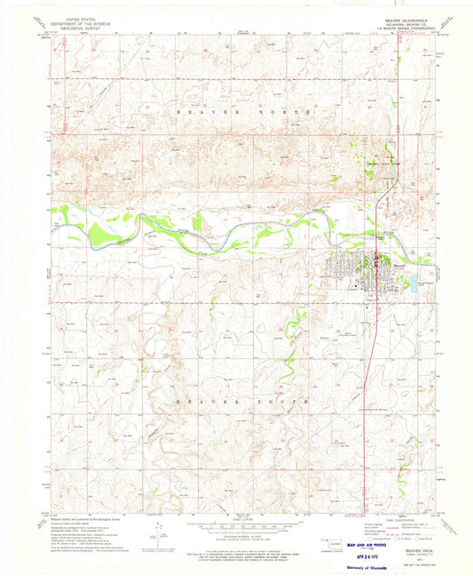 1973 Beaver, OK - Oklahoma - USGS Topographic Map v2