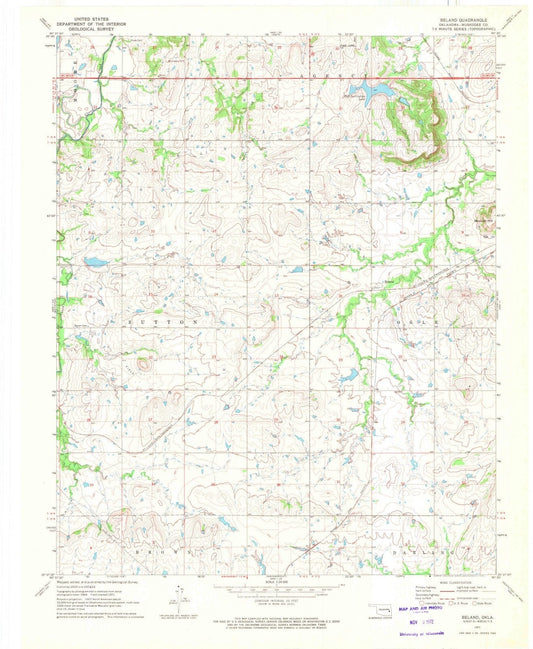 1971 Beland, OK - Oklahoma - USGS Topographic Map
