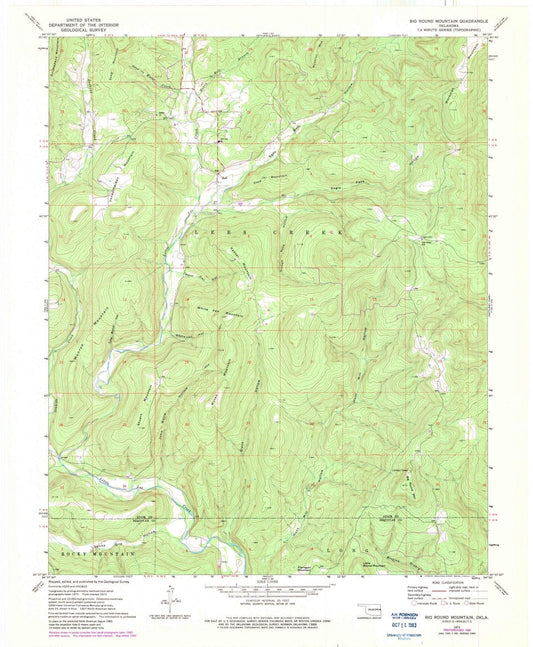 1973 Big Round Mountain, OK - Oklahoma - USGS Topographic Map