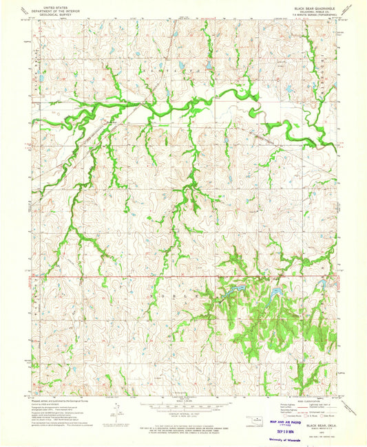 1972 Black Bear, OK - Oklahoma - USGS Topographic Map