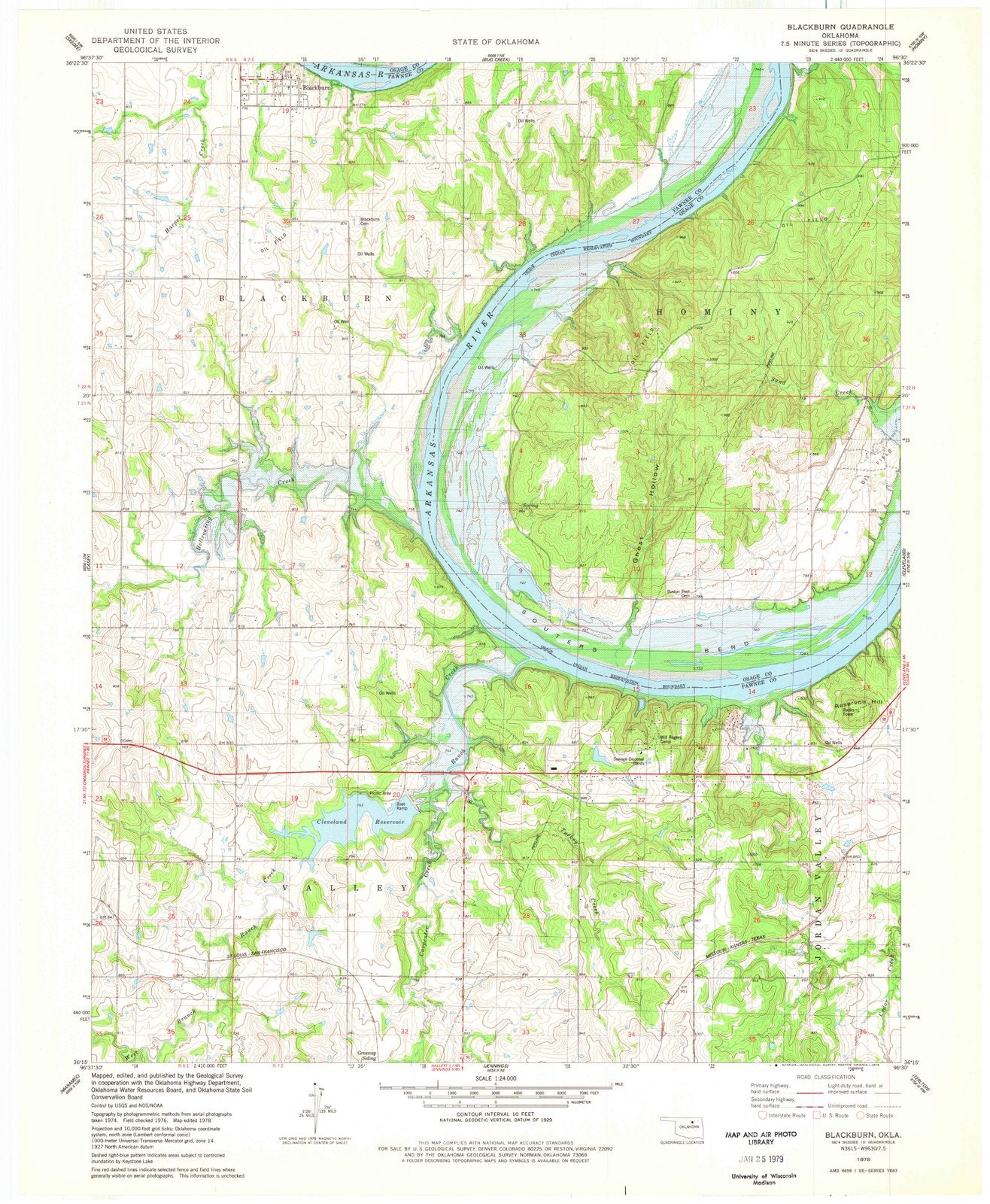 1978 Blackburn, OK - Oklahoma - USGS Topographic Map