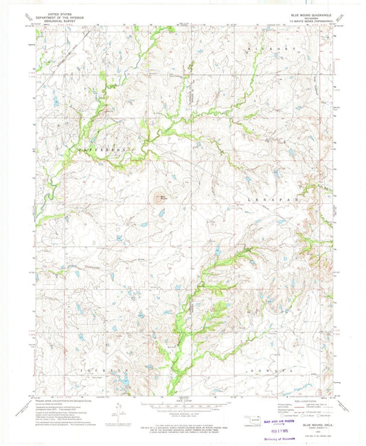 1972 Blue Mound, OK - Oklahoma - USGS Topographic Map