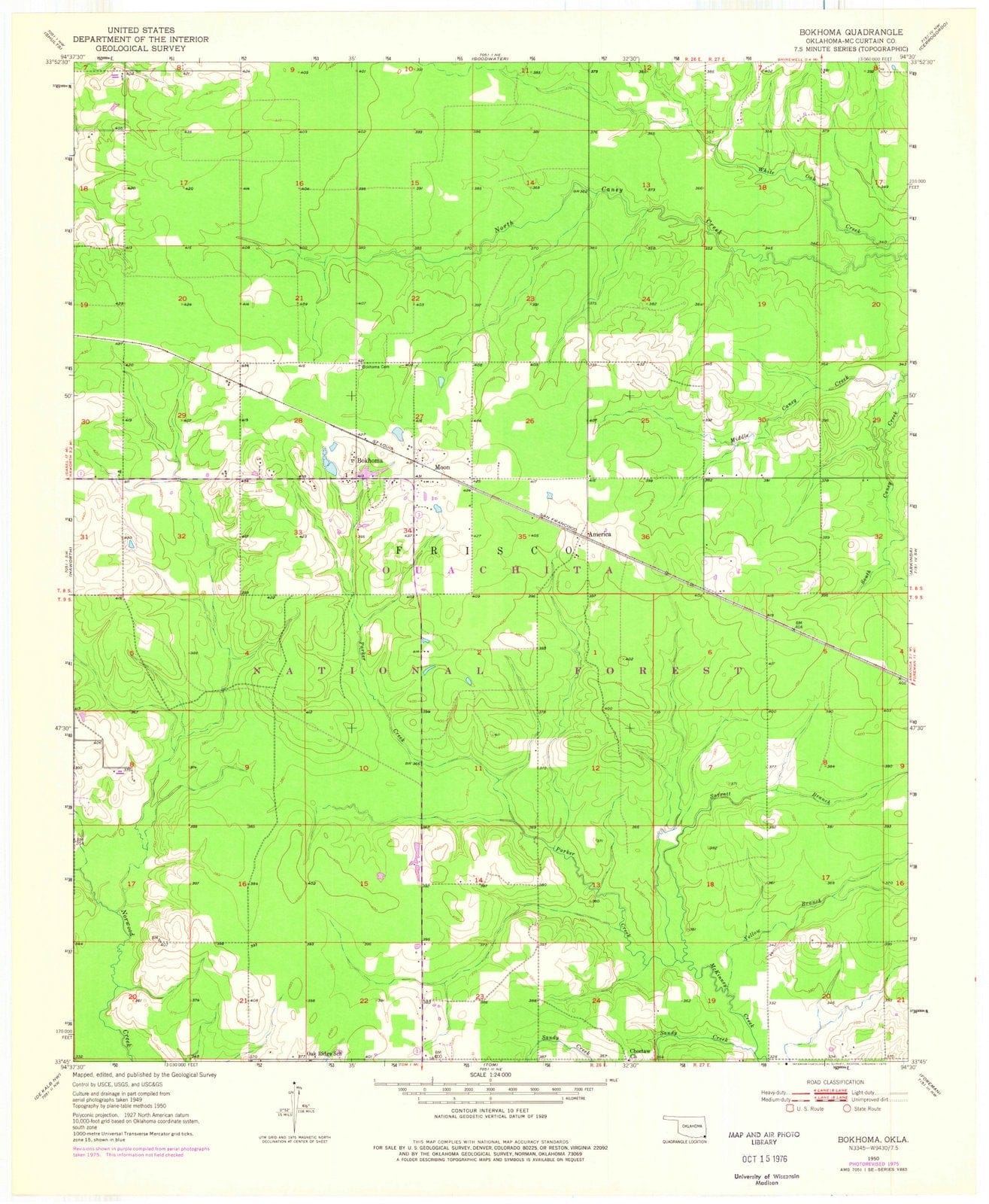 1950 Bokhoma, OK - Oklahoma - USGS Topographic Map