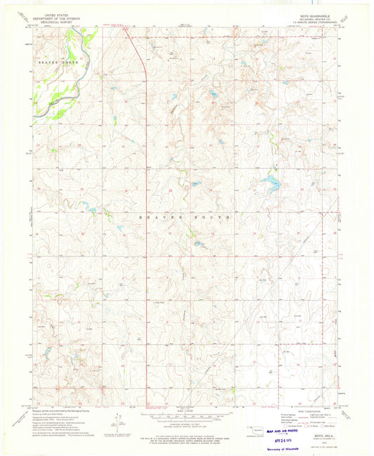 1973 Boyd, OK - Oklahoma - USGS Topographic Map