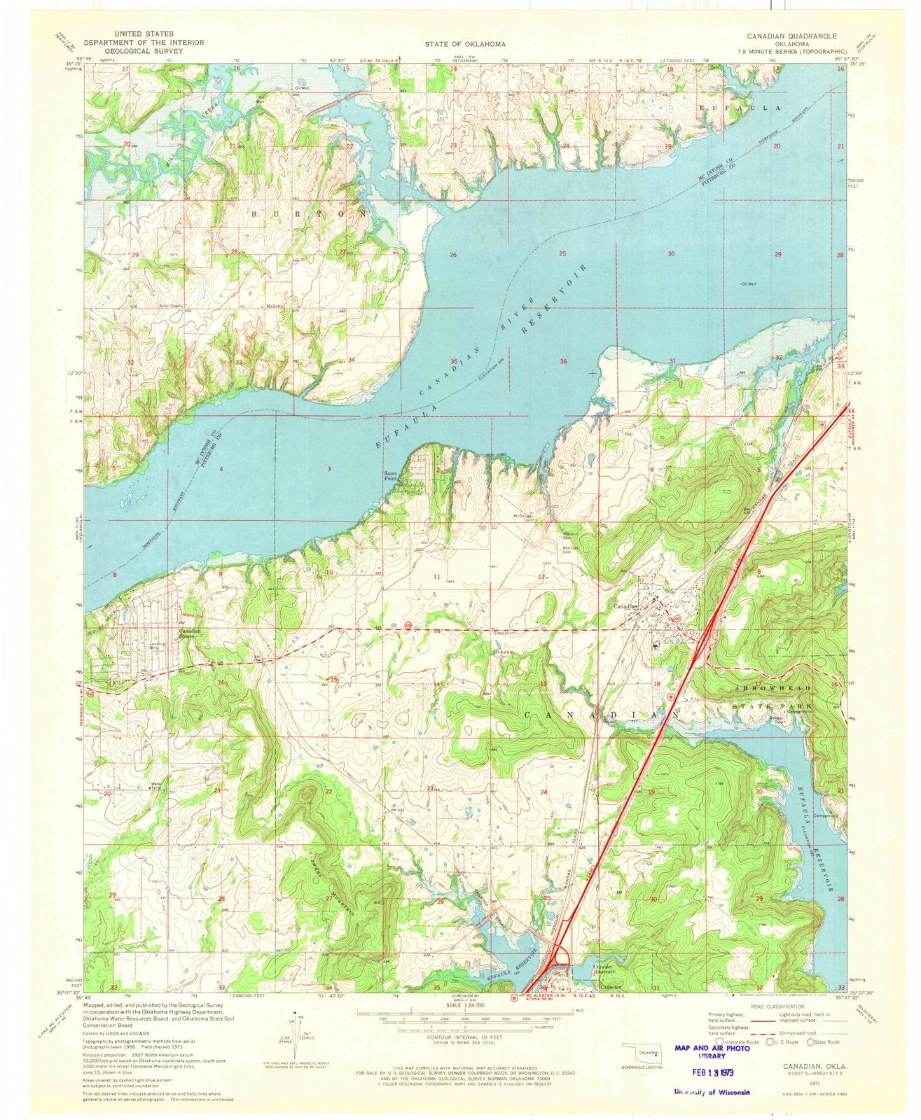 1971 Canadian, OK - Oklahoma - USGS Topographic Map