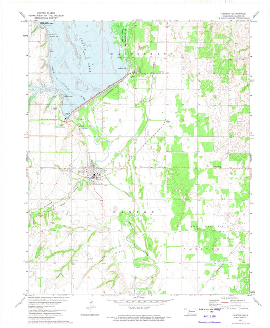 1972 Canton, OK - Oklahoma - USGS Topographic Map