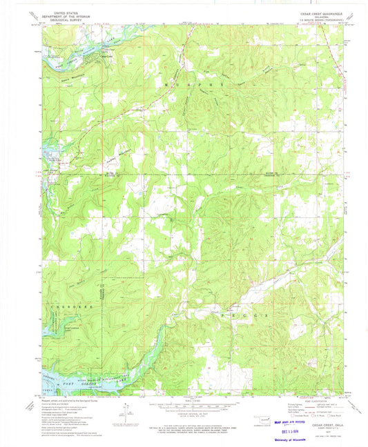 1972 Cedar Crest, OK - Oklahoma - USGS Topographic Map