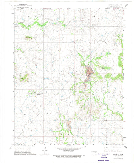 1972 Centralia, OK - Oklahoma - USGS Topographic Map