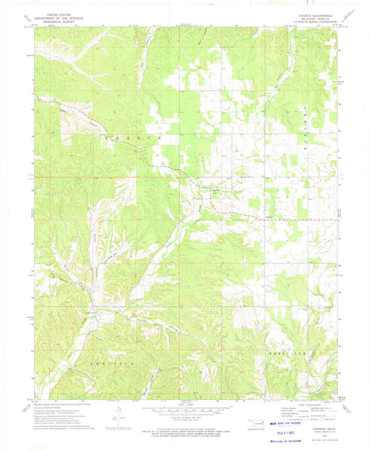 1972 Chance, OK - Oklahoma - USGS Topographic Map