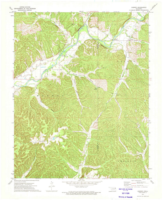 1972 Chewey, OK - Oklahoma - USGS Topographic Map