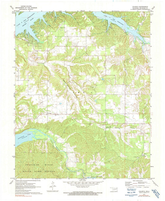1971 Chloeta, OK - Oklahoma - USGS Topographic Map