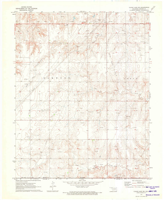 1971 Clear Lake, OK - Oklahoma - USGS Topographic Map v3