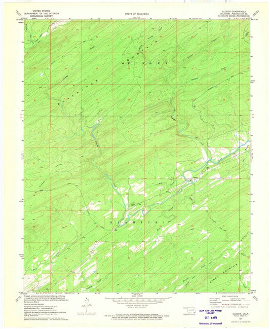 1972 Cloudy, OK - Oklahoma - USGS Topographic Map