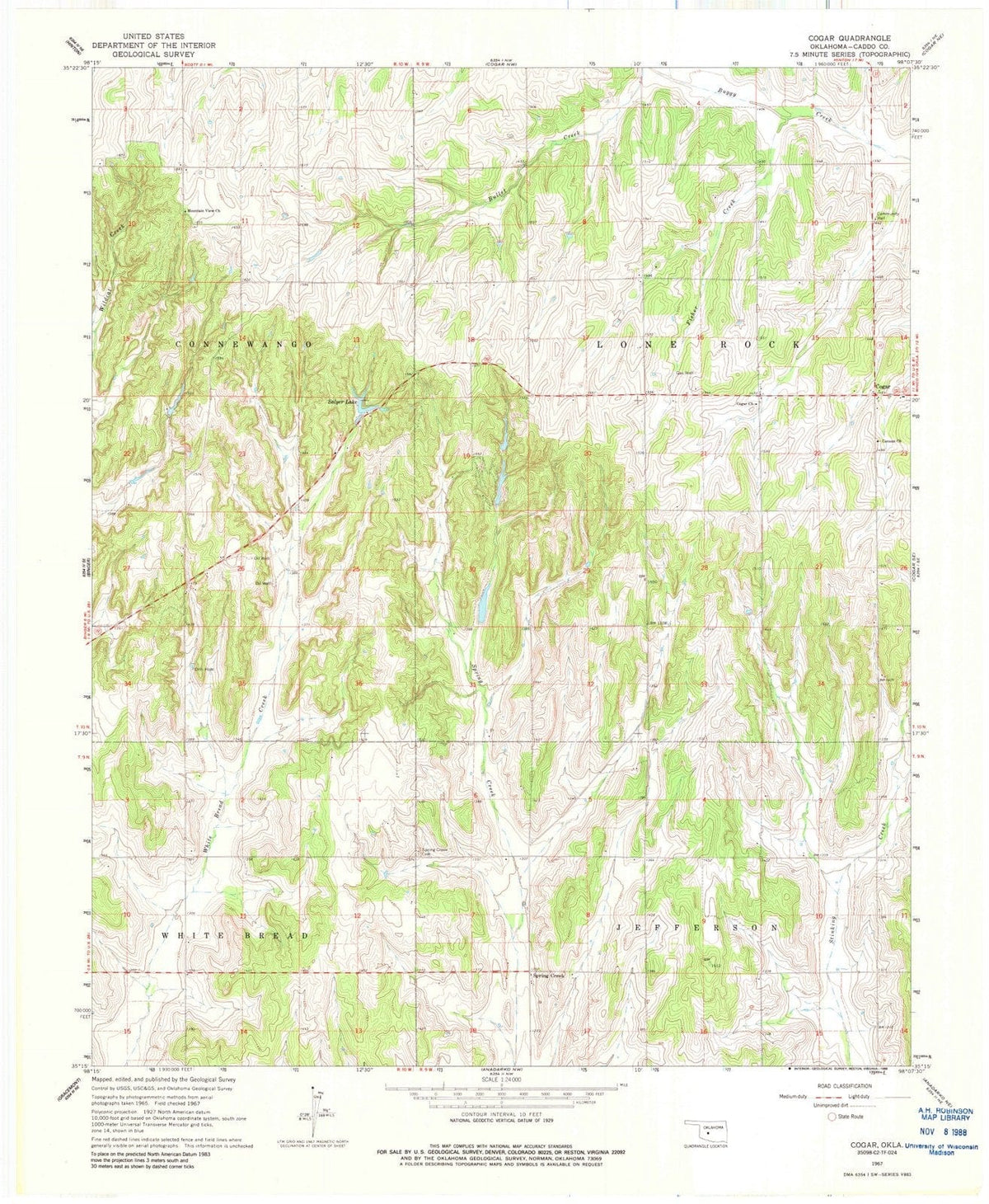1967 Cogar, OK - Oklahoma - USGS Topographic Map v2