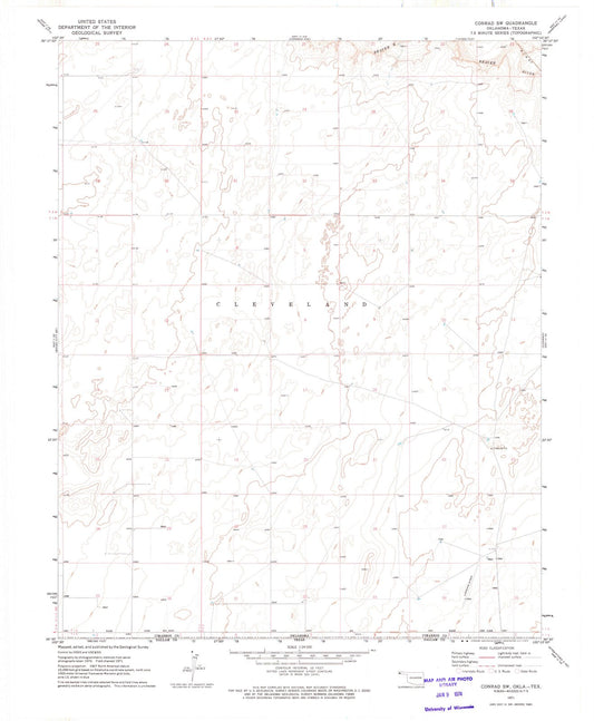 1971 Conrad, OK - Oklahoma - USGS Topographic Map v2