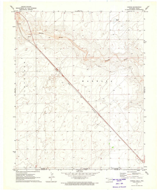 1971 Conrad, OK - Oklahoma - USGS Topographic Map v3