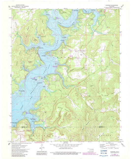 1972 Cookson, OK - Oklahoma - USGS Topographic Map