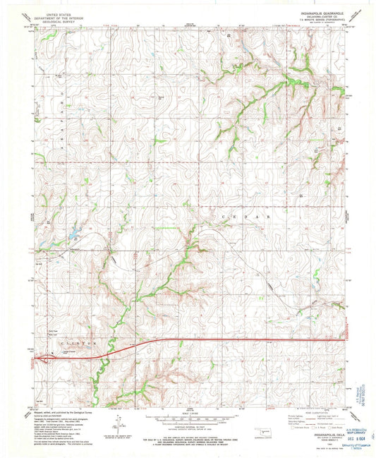 1983 Indianapolis, OK - Oklahoma - USGS Topographic Map