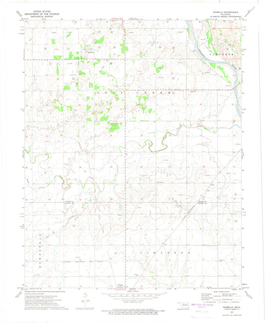 1972 Isabella, OK - Oklahoma - USGS Topographic Map