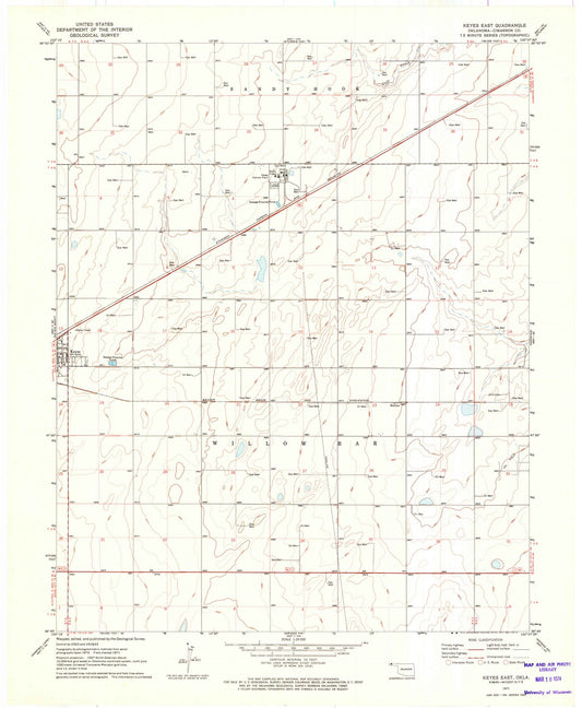 1971 Keyes East, OK - Oklahoma - USGS Topographic Map