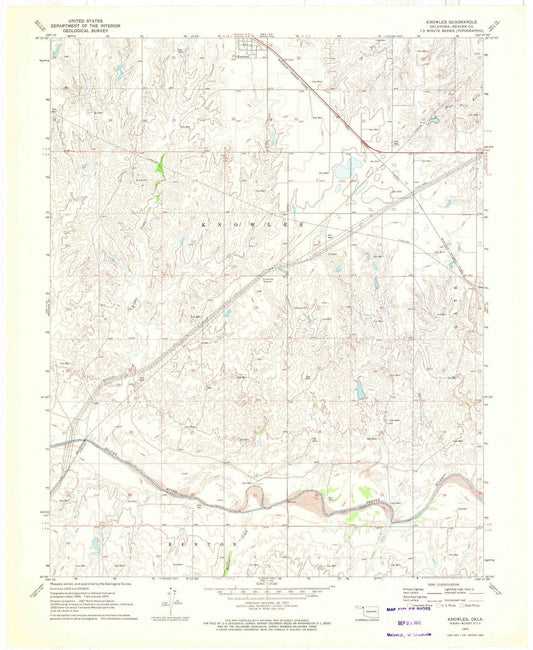 1970 Knowles, OK - Oklahoma - USGS Topographic Map
