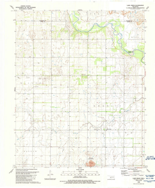 1989 Lake Creek, OK - Oklahoma - USGS Topographic Map