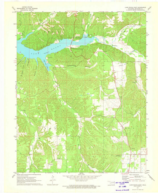 1971 Lake Eucha East, OK - Oklahoma - USGS Topographic Map